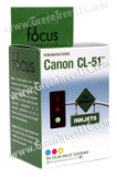 Canon 0618B002 (CL-51) Tri-Color, Hi-Yield, Remanufactured Inkjet Cartridge