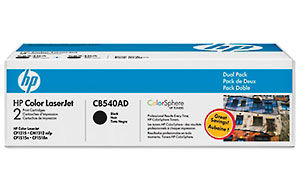 ..OEM HP CB540AD (125A) Black, 2 Pack, Toner Printer Cartridges (2,200 X 2 page yield)