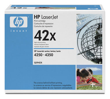 ..OEM HP Q5942X (HP 42X) Black, Hi-Yield, Laser Toner Cartridge (20,000 page yield)