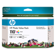 ..OEM HP Q8700BN (HP 110) Tri-Color, 140 Sheets Paper, Value Pack, Inkjet Printer Cartridge