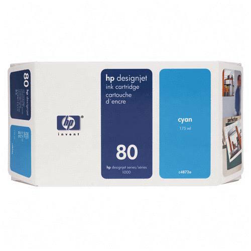 ..OEM HP C4872A (HP 80) Cyan Ink Cartridge, 175 ml