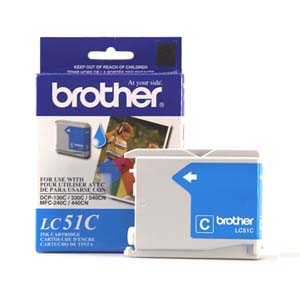 ..OEM Brother LC-51C Cyan Inkjet Cartridge (400 page yield)