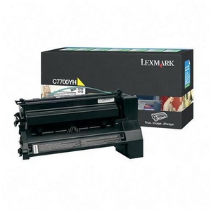 ..OEM Lexmark C7700YH Yellow, Hi-Yield, Return Program, Print Cartridge (10,000 page yield)