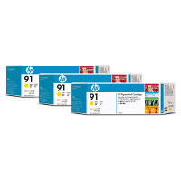 ..OEM HP C9485A (HP 91) Yellow, 3 Pack, Inkjet Printer Cartridges