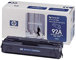 ..OEM HP C4092A (HP 92A) Black Laser Toner Cartridge (2,500 page yield)