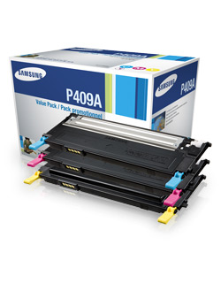 ..OEM Samsung CLT-P409A Color Pack, C/M/Y, Laser Toner Cartridges (1,000 page yield each)