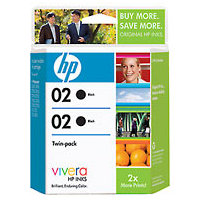 ..OEM HP C9500FN (HP 02) Black, 2 Pack, Inkjet Printer Cartridges (480 X 2 page yield)