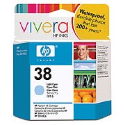 ..OEM HP C9418A (HP 38) Light Cyan Inkjet Printer Cartridge (1,080 page yield)