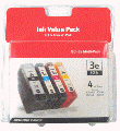 ..OEM Canon 4479A230 (BCI-3e) Black, Cyan, Magenta, Yellow, 4 Pack, Inkjet Printer Cartridge