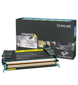 ..OEM Lexmark C734A1YG Yellow, Return Program, Toner Cartridge (6,000 page yield)