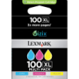 ..OEM Lexmark 14N0684 (#100XL) MultiPak, C/M/Y, Hi-Yield, Return Program, Ink Cartridges (600 page yield each)