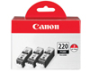 ..OEM Canon 2945B004 (PGI-220) Black, Hi-Yield, 3 Pack, Inkjet Printer Cartridges